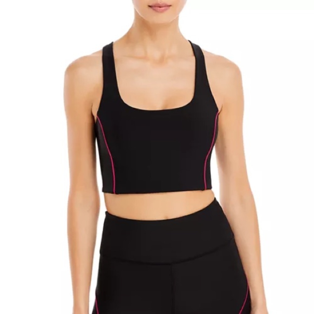 Bloomingdale’s - Aqua Athletics Contrast Piping Sports Bra